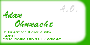 adam ohnmacht business card